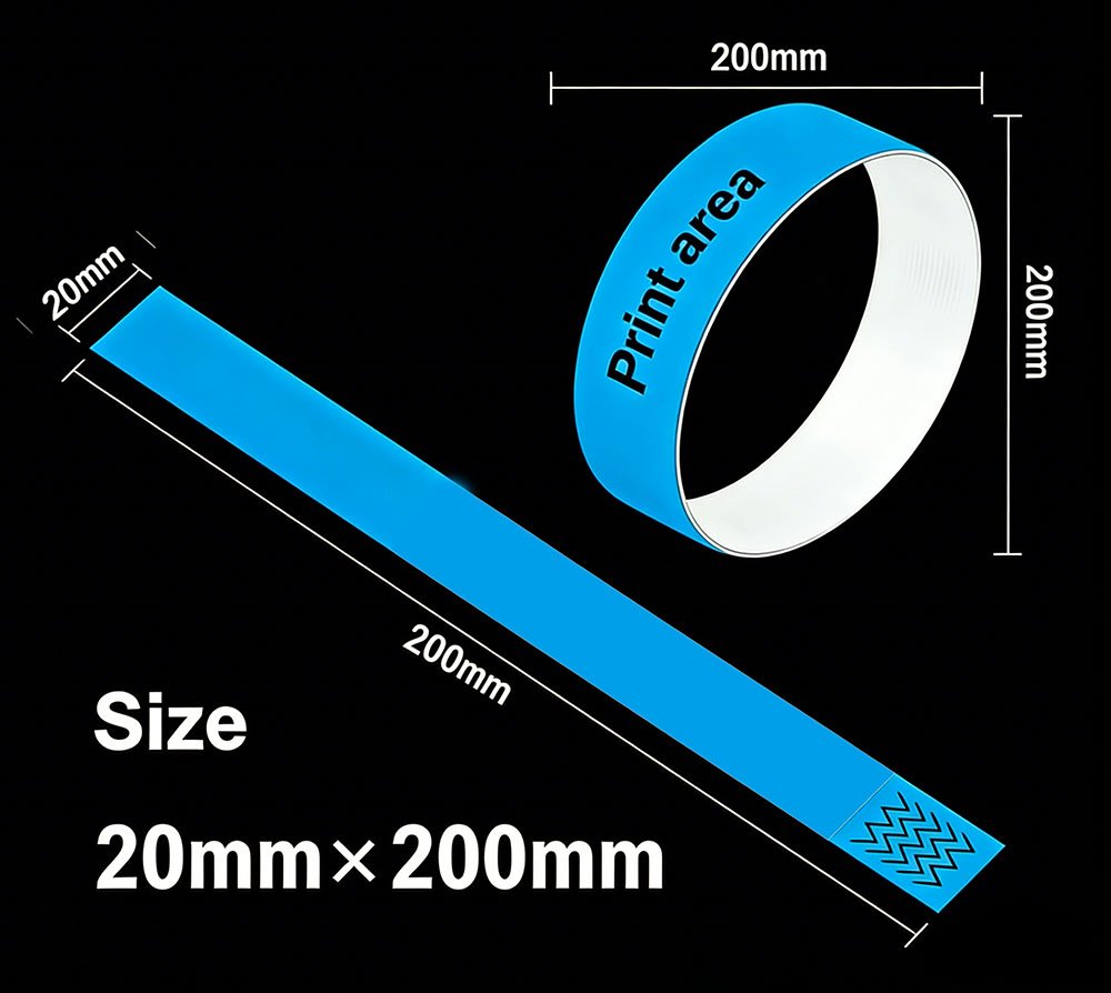 Bracelet Tyvek enfant, 20 mm × 200 mm