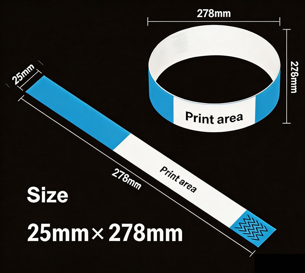 25 mm × 278 mm — bracelet imprimable adulte