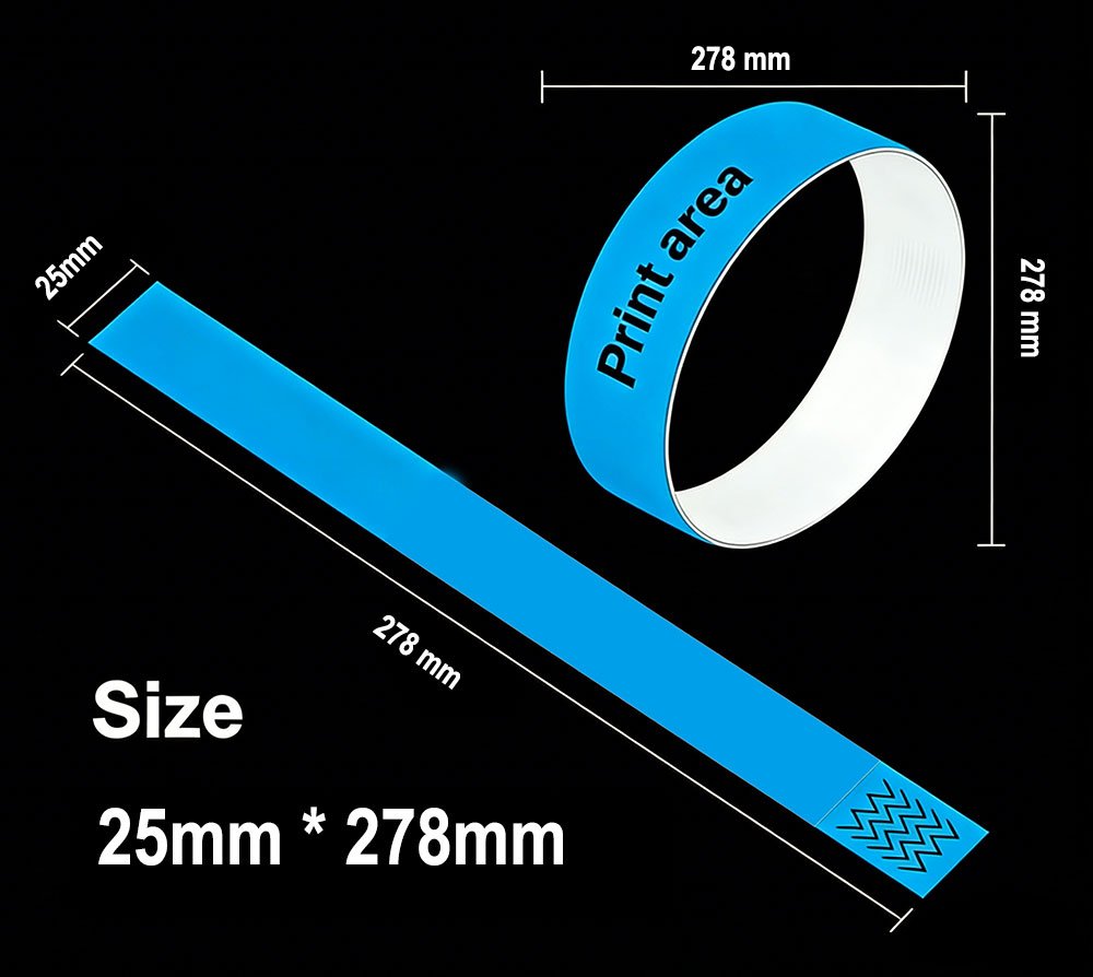 Bracelet Tyvek adulte long, 25 mm × 278 mm