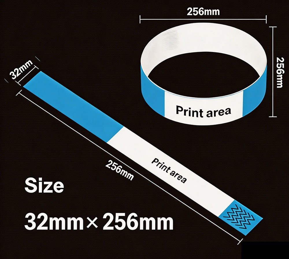 32 mm × 256 mm — bracelet imprimable adulte large