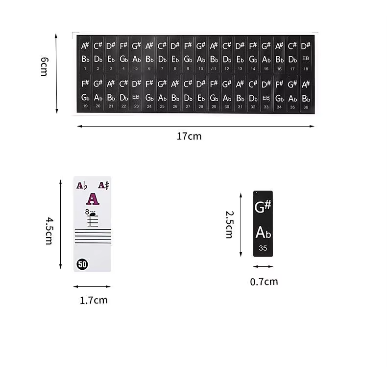 Étiquette touches de piano toutes dimensions