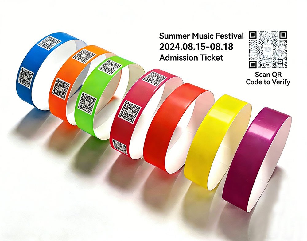 Bracelets Tyvek code-barres et QR code