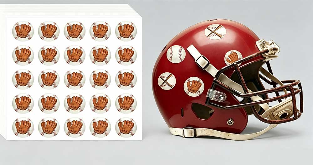 Autocollants casque de baseball