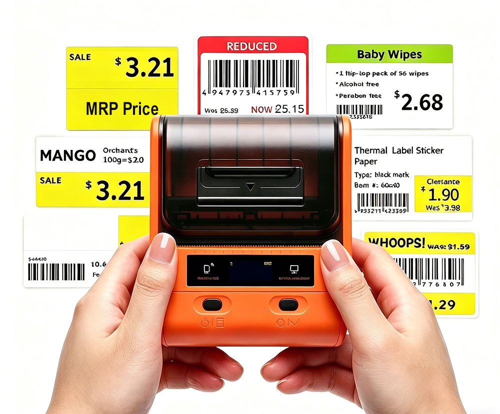 Étiquettes prix code-barres sur mesure