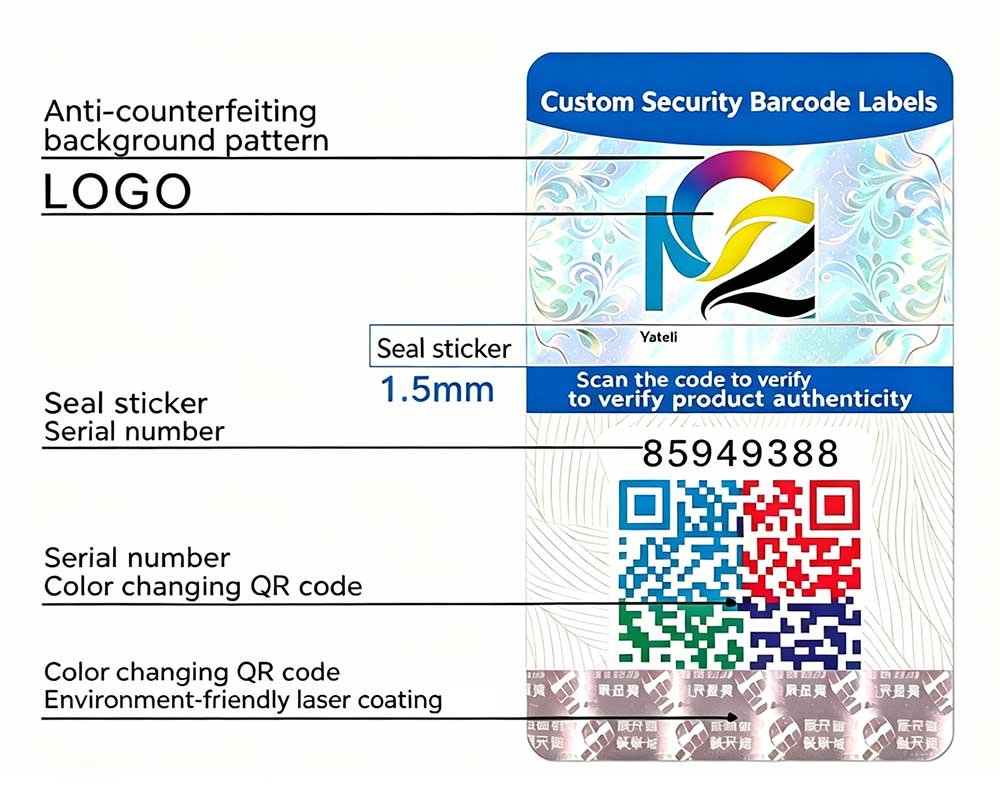 Étiquettes code-barres sécurisées sur mesure