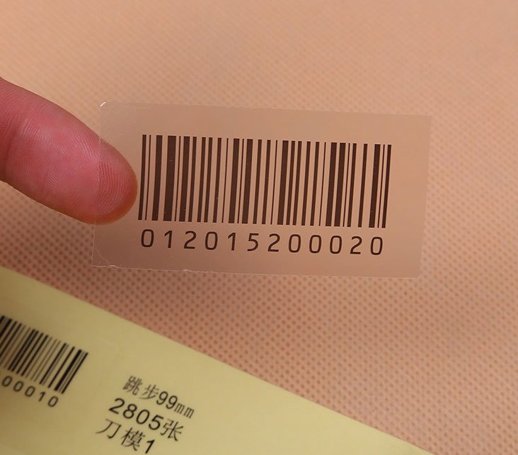 Étiquette code-barres transparente générale pour packaging