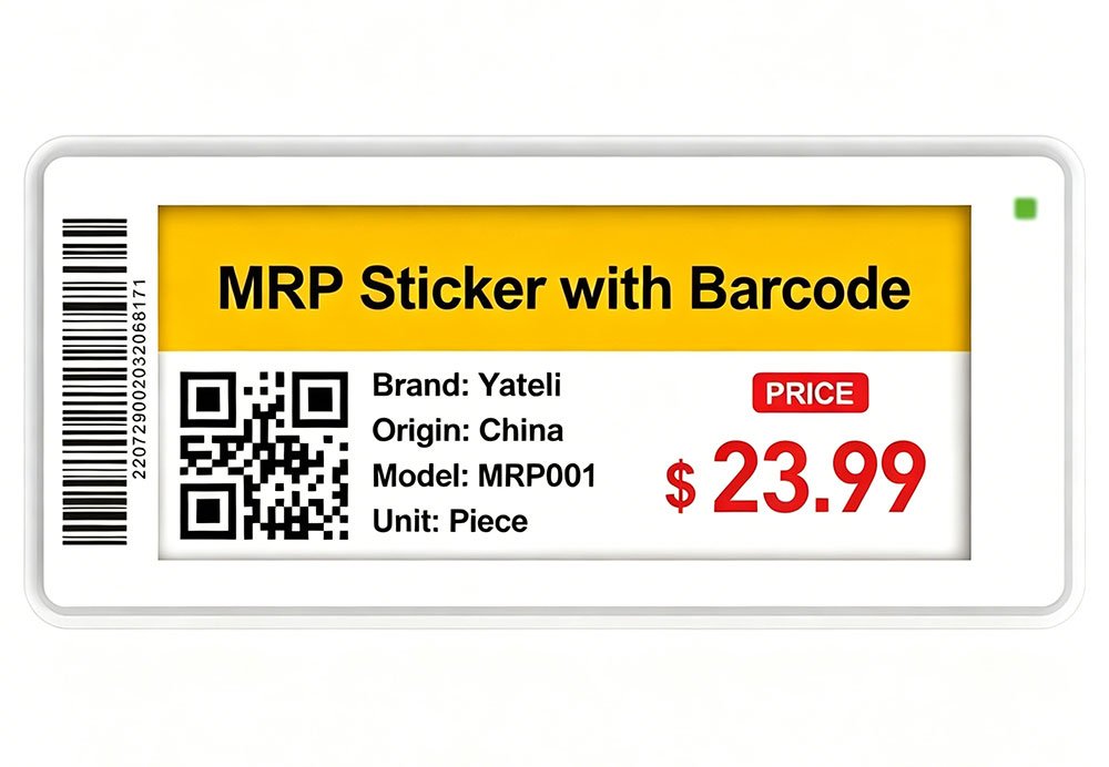Étiquette MRP avec code-barres