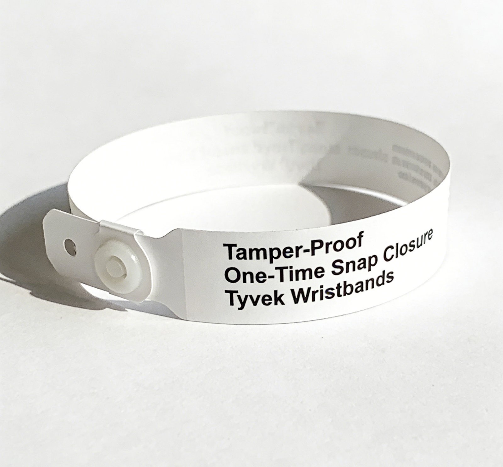 Bracelets Tyvek fermeture clip inviolable à usage unique