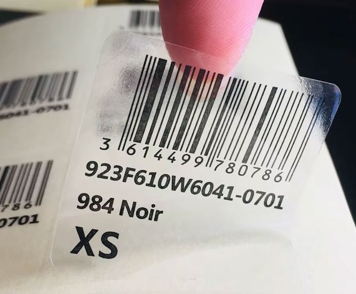 Étiquette code-barres transparente résistante à la température