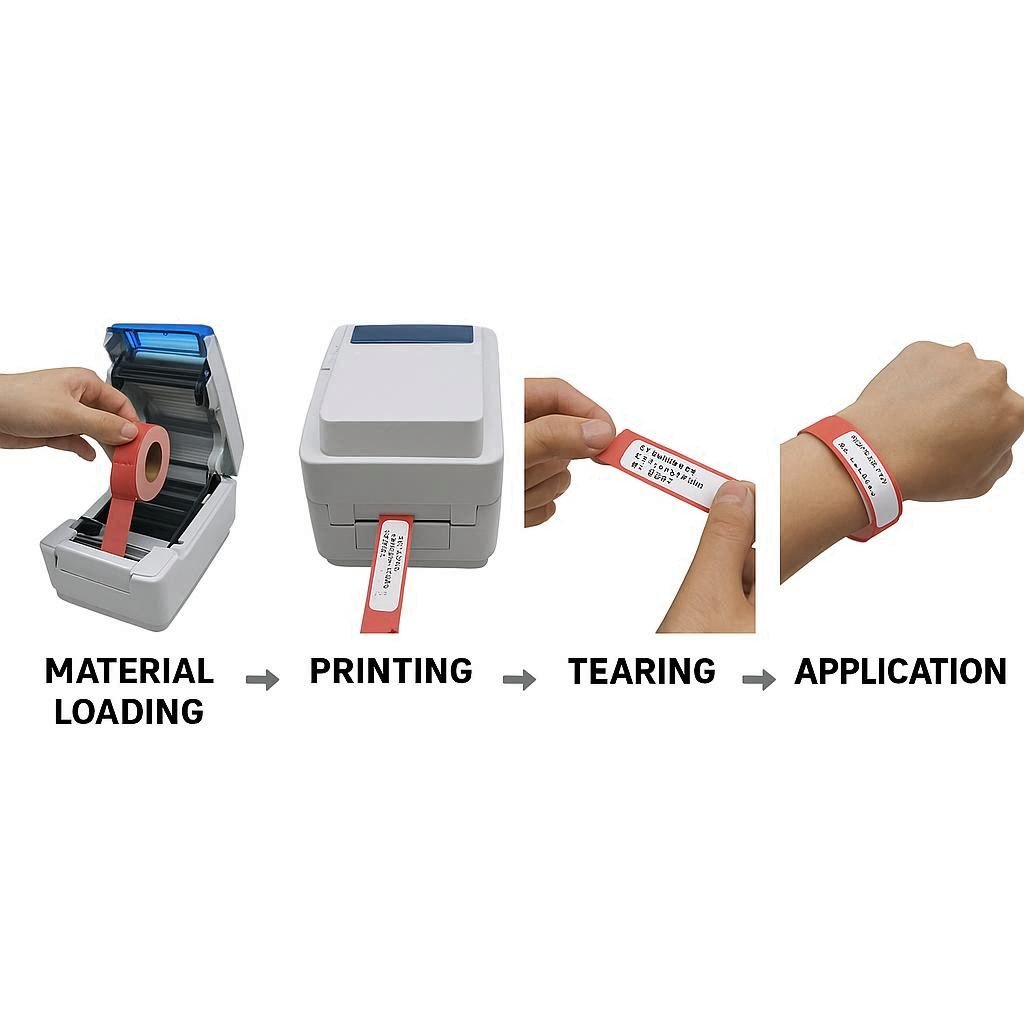 Processus d'impression des bracelets thermiques