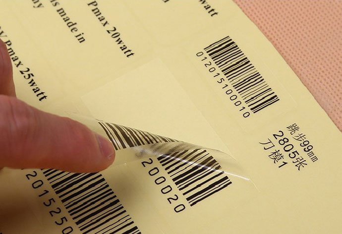 Étiquettes code-barres transparentes